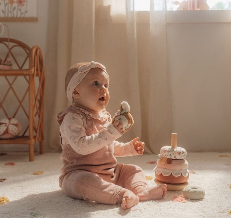 Torre apilable Montessori Tela rosa Little Duch - Nanetes
